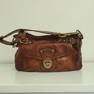 Cognac leather coach purse